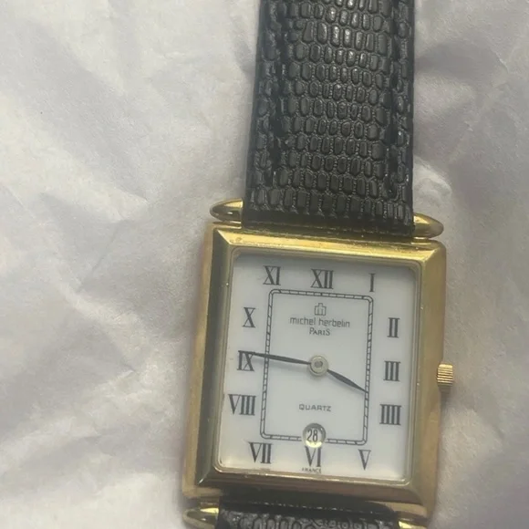 Ladies Michel Herbelin Wristwatch Lizard Grain Strap France